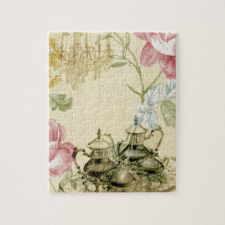 フローラフランスのティーカップティーポットパリティーパーティー ジグソーパズル