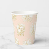 フローラフランスのトイルエレガントガールベビーシャワー赤面 紙コップ (裏面)