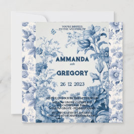 フローラフランスのトイルブルー招待状