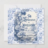 フローラフランスのトイルブルー招待状 セーブザデート (正面)