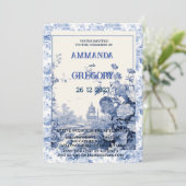 フローラフランスのトイルブルー招待状 招待状 (スタンド正面)