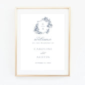 フローラフランスのバラの結婚Crestのウェルカムサイン ポスター