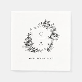 フローラフランスのバラボ結婚タニカルクレスト スタンダードカクテルナプキン