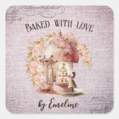 フローラフランスのパリカフェハンドメイド焼いたグッズ スクエアシール (正面)