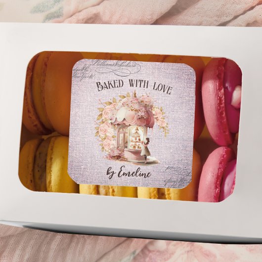 フローラフランスのパリカフェハンドメイド焼いたグッズ スクエアシール