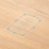 フローラフランスのビクトリアンセージ結婚グリーン アクリル招待状 (レイダウン)