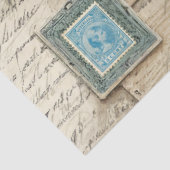 フローラフランスのブルーピンクヴィンテージエフェメラデクページ 薄葉紙 (詳細)