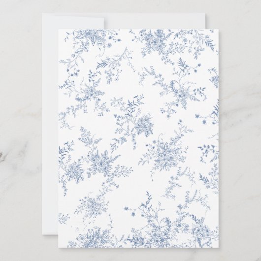 フローラフランスのブルーベビーシャワー推測年齢ゲームカード 招待状 (裏面)