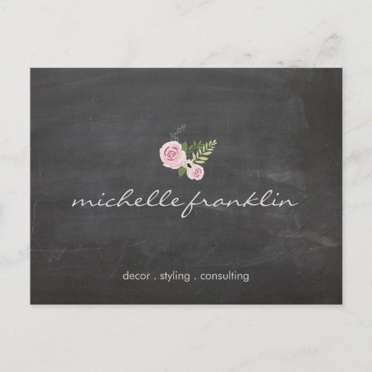 フローラフランスのブーケCHALKBOARDポストカード ポストカード (正面)