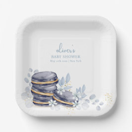 フローラフランスのボンジュールベベマカロンベビーシャワー ペーパープレート