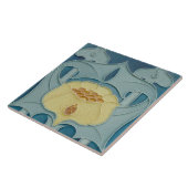 フローラフランスのマルーンアールヌーボーアクアブルー タイル (側面)