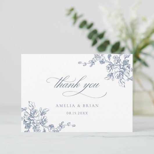 フローラフランスのヴィンテージエレガントな結婚式 サンキューカード (スタンド正面)