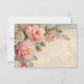 フローラフランスのヴィンテージエレガントジャンク結婚ジャーナル 出欠カード (裏面)