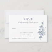 フローラフランスのヴィンテージトイルウェディングRSVP 招待状 (正面)