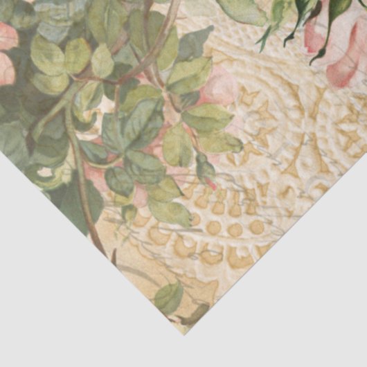 フローラフランスのヴィンテージバラエフェメラデクページ 薄葉紙 (詳細)