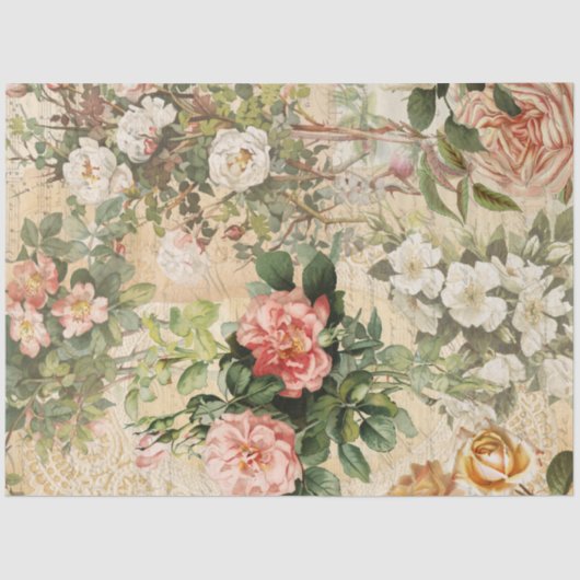 フローラフランスのヴィンテージバラエフェメラデクページ 薄葉紙 (正面)