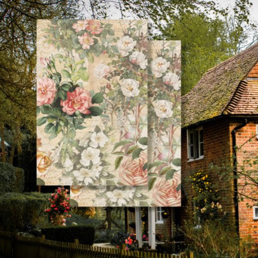 フローラフランスのヴィンテージバラエフェメラデクページ 薄葉紙