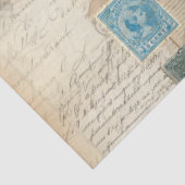 フローラフランスのヴィンテージブルーピンクエフェメラデクページ 薄葉紙 (詳細)