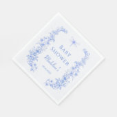 フローラフランスの何か青いトンボの赤ちゃんシャワー スタンダードランチョンナプキン (角)