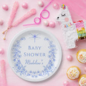 フローラフランスの何か青いトンボの赤ちゃんシャワー ペーパープレート (パーティー)