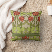 フローラフリーズ縁どインアールヌーボースタイル クッション (ブランケット)