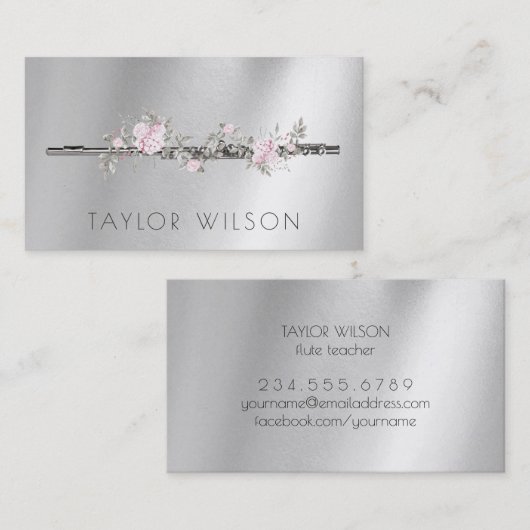 フローラフルート先生名刺 名刺 (正面/裏面)