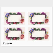 フローラフレかわいらしームヴィンテージスタイル 長方形シール (シート)