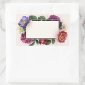 フローラフレかわいらしームヴィンテージスタイル 長方形シール (バッグ)