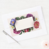 フローラフレかわいらしームヴィンテージスタイル 長方形シール (封筒)