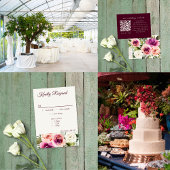 フローラフレエレガントームピンク赤面パープルピーチホワイト 招待状ベリーバンド