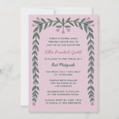 フローラフレカスタムームQRコードバルミツワーガール 招待状 (正面)