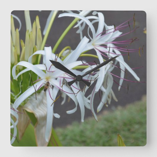 フローラフレグランスウォールクロック スクエア壁時計 (正面)