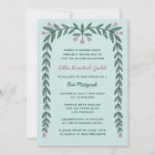 フローラフレモダンームカスタムバーバルミツワーガール 招待状 (正面)