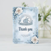 フローラフレームとバラとケルトデザイン。 サンキューカード (スタンド正面)