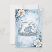 フローラフレームとバラとケルトデザイン。 サンキューカード (裏面)