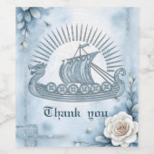 フローラフレームとバラとケルトデザイン。 ワインラベル (シングルラベル)