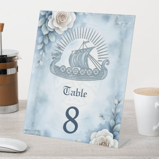 フローラフレームとバラとケルトデザイン。 台座サイン (インサイチュ)