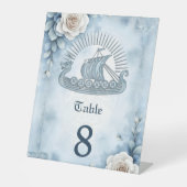 フローラフレームとバラとケルトデザイン。 台座サイン (正面)