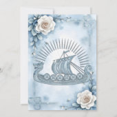 フローラフレームとバラとケルトデザイン。 招待状 (裏面)