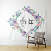 フローラフレームのカスタマイズ可能なファミリテンプレート タペストリー (インサイチュ(横))