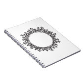 フローラフレームのカスタマイズ可能な名前モノグラム ノートブック (右側)