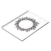 フローラフレームのカスタマイズ可能な名前モノグラム ノートブック (左側)