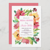フローラフレームの水彩招待状 招待状 (正面/裏面)