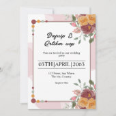 フローラフレームウィンターウエディングカード招待状 招待状 (正面)