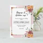 フローラフレームウィンターウエディングカード招待状 招待状 (スタンド正面)