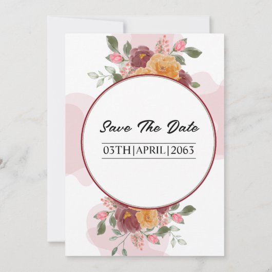 フローラフレームウィンターウエディングカード招待状 招待状 (裏面)