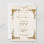 フローラフレームカソリッ賛美クスバプテスマザーイエス 招待状 (裏面)