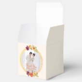 フローラフレームカップル結婚写真ベージュ感謝していユー フェイバーボックス (オープン)