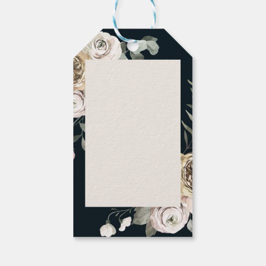 フローラフレームクリスマスホリデー写真パーソナライズされた ギフトタグ (裏面)