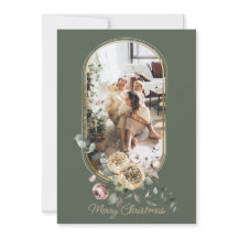 フローラフレームクリスマスホリデー写真パーソナライズされた